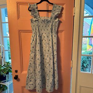HILL HOUSE ELLIE NAP DRESS - Blue Ditsy Cotton